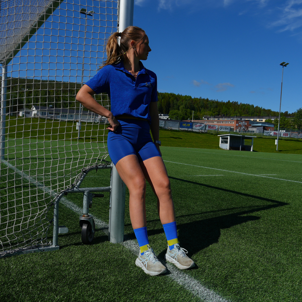Sverigeinspirerade träningsstrumpor för fotboll och löpning från Savvydays